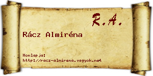 Rácz Almiréna névjegykártya